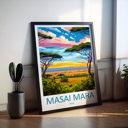 Masai Mara Africa Travel Poster