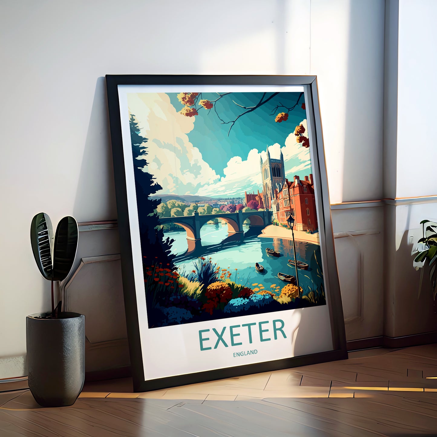 Exeter England Travel Poster