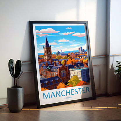 Manchester England Travel Poster