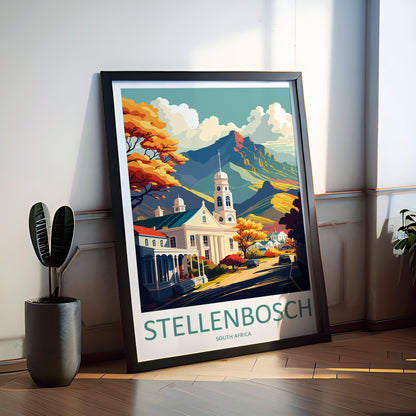 Stellenbosch South Africa Travel Poster