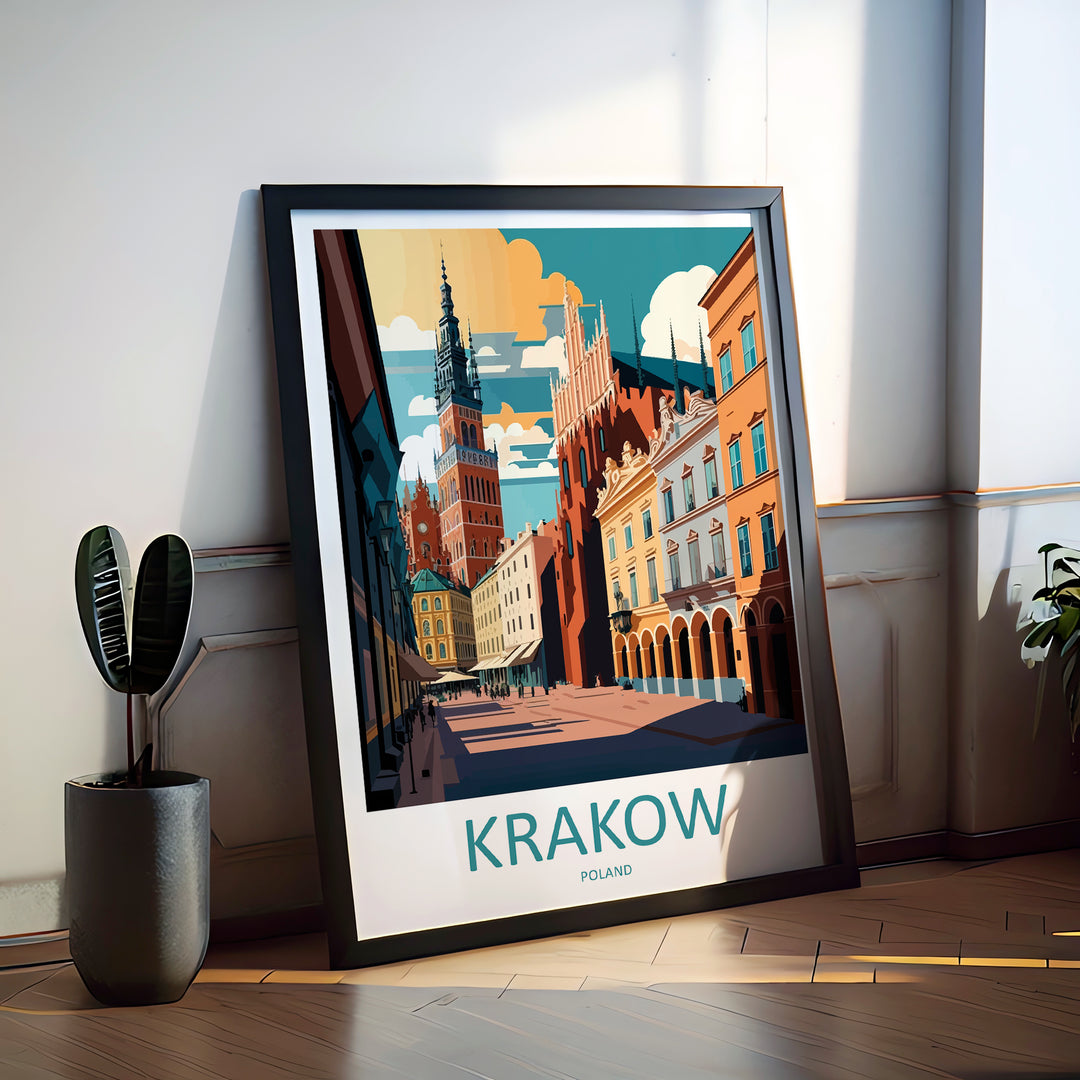 Krakow Poland Travel Poster