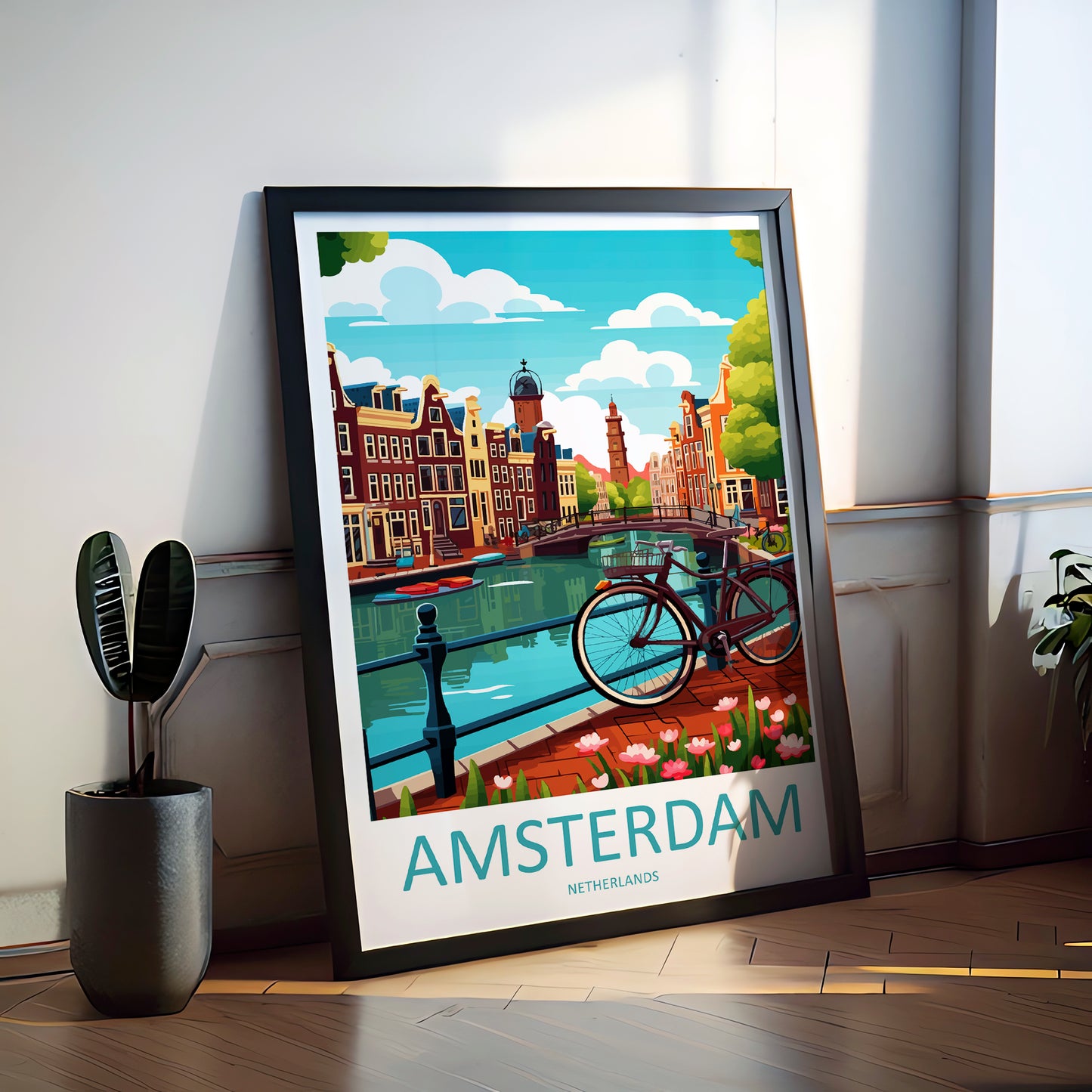 Amsterdam Netherlands Travel Poster