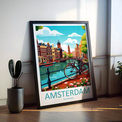 Amsterdam Netherlands Travel Poster