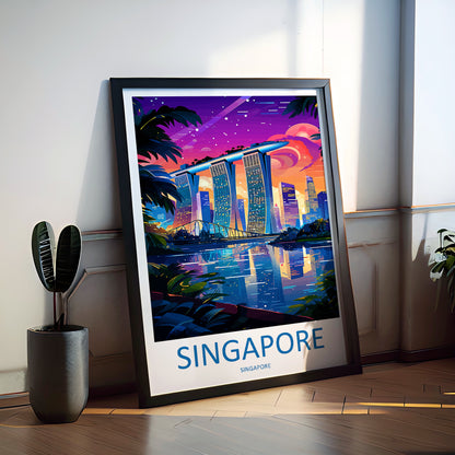 Marina Bay Sands Asia Travel Poster