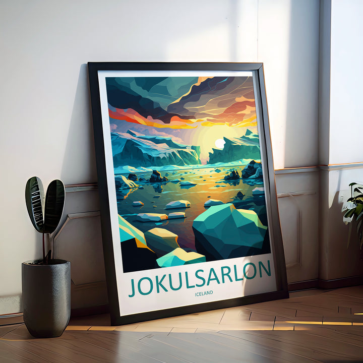 Jokulsarlon Iceland Travel Poster