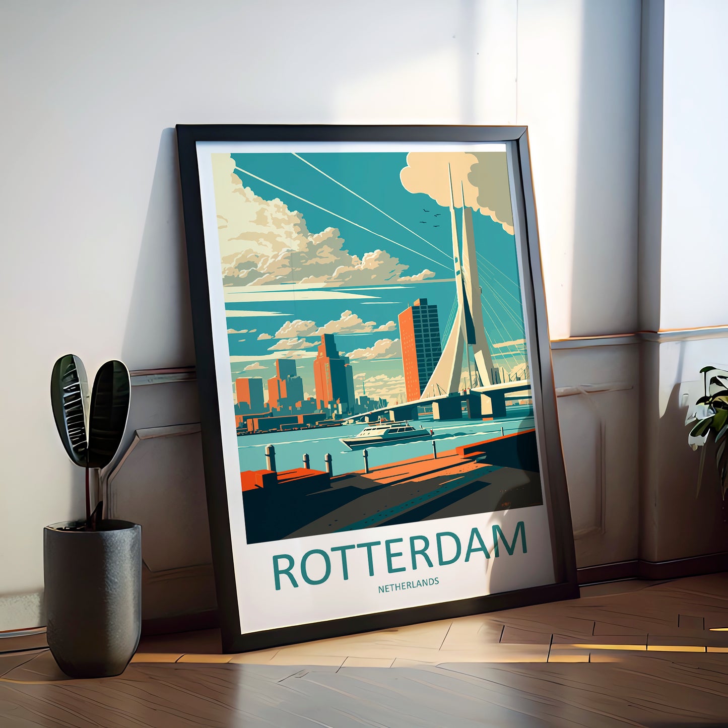 Rotterdam Netherlands Travel Poster