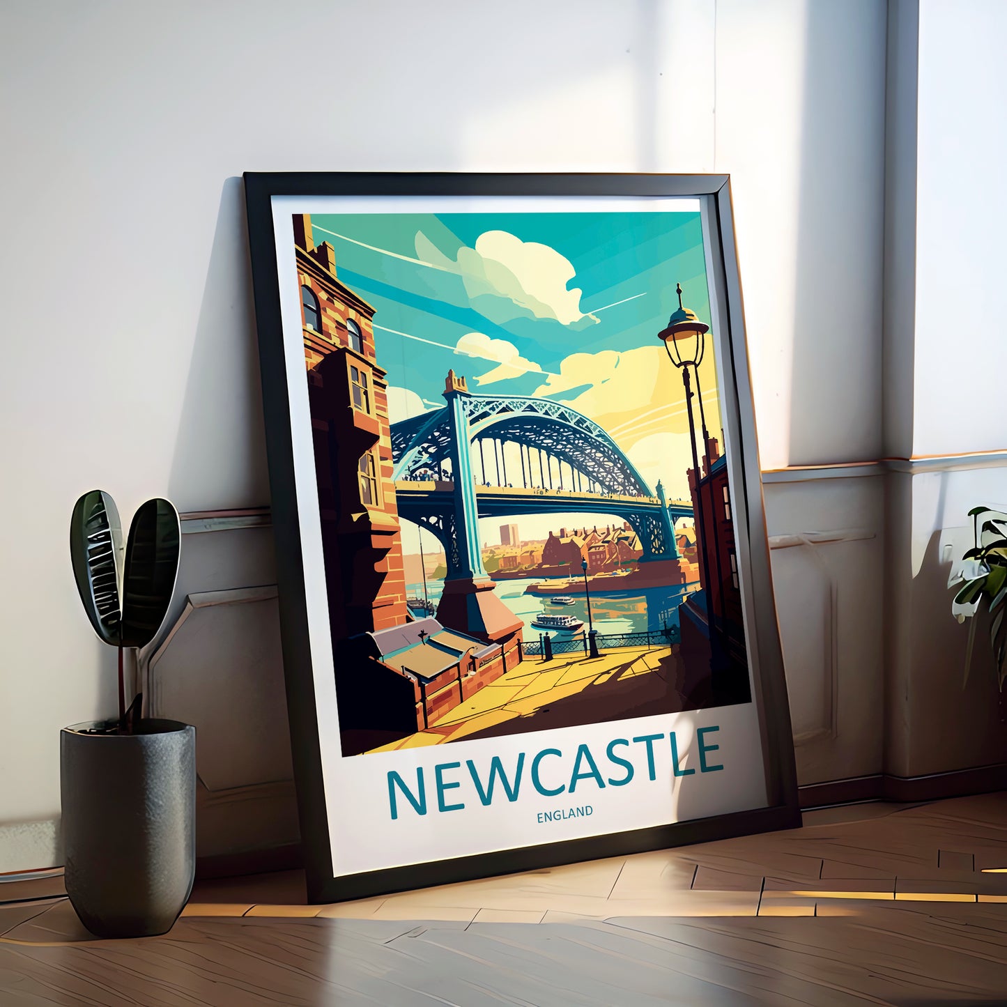 Newcastle England Travel Poster