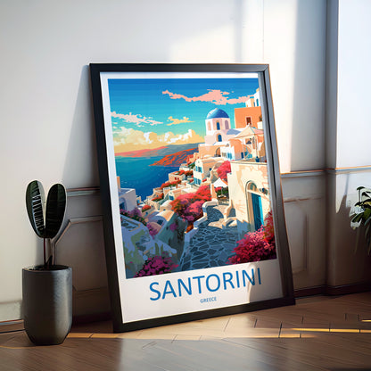 Santorini Greece Travel Poster