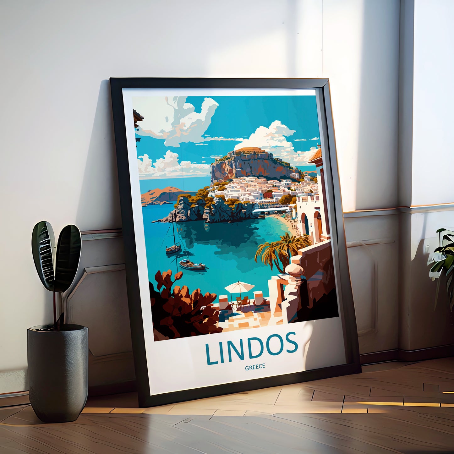 Lindos Greece Travel Poster