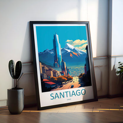 Santiago Chile Travel Poster