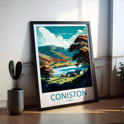 Coniston England Travel Poster