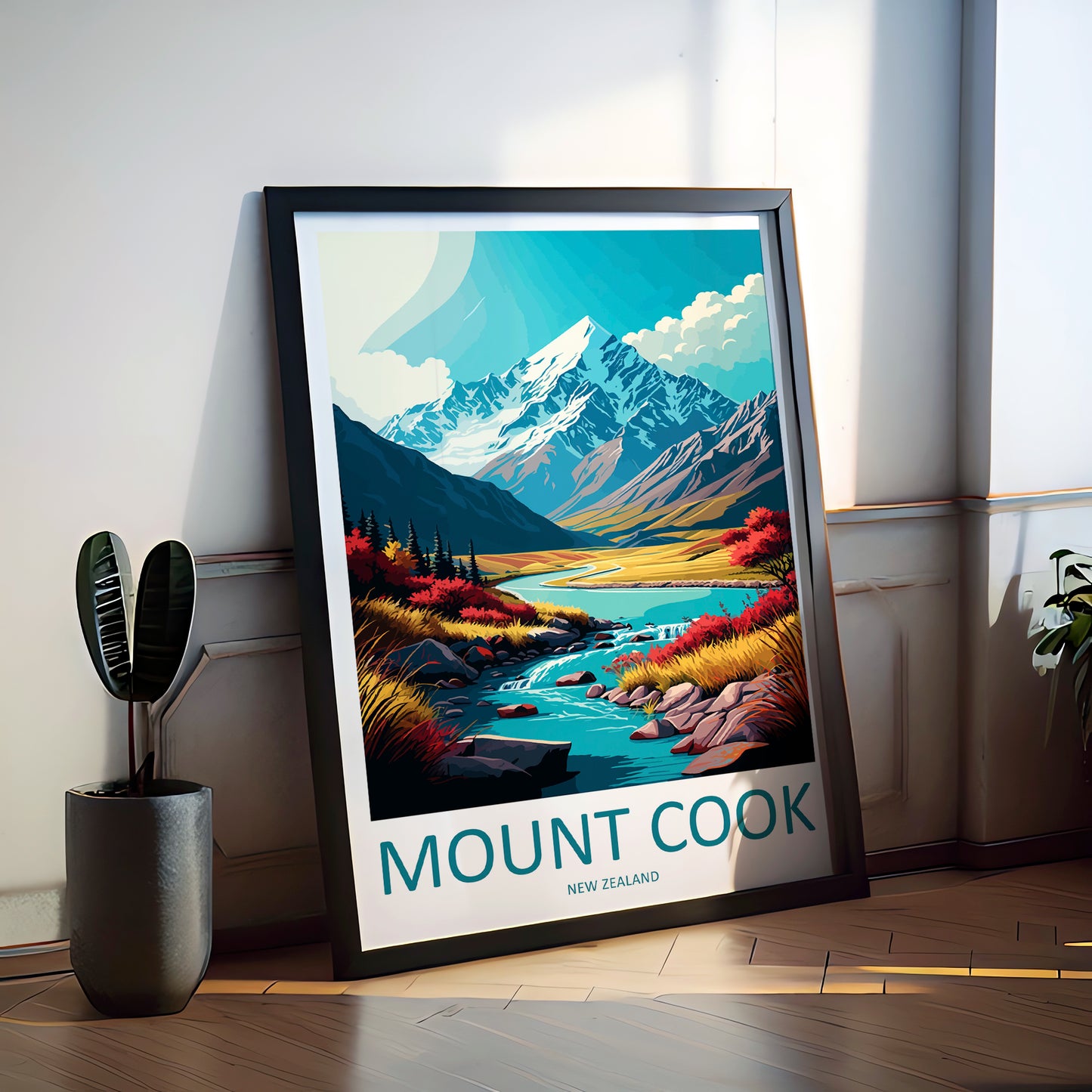 Mount Cook New Zealand Travel Poster