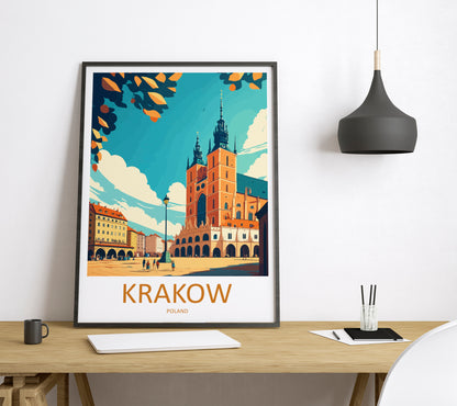 Krakow Poland Travel Poster