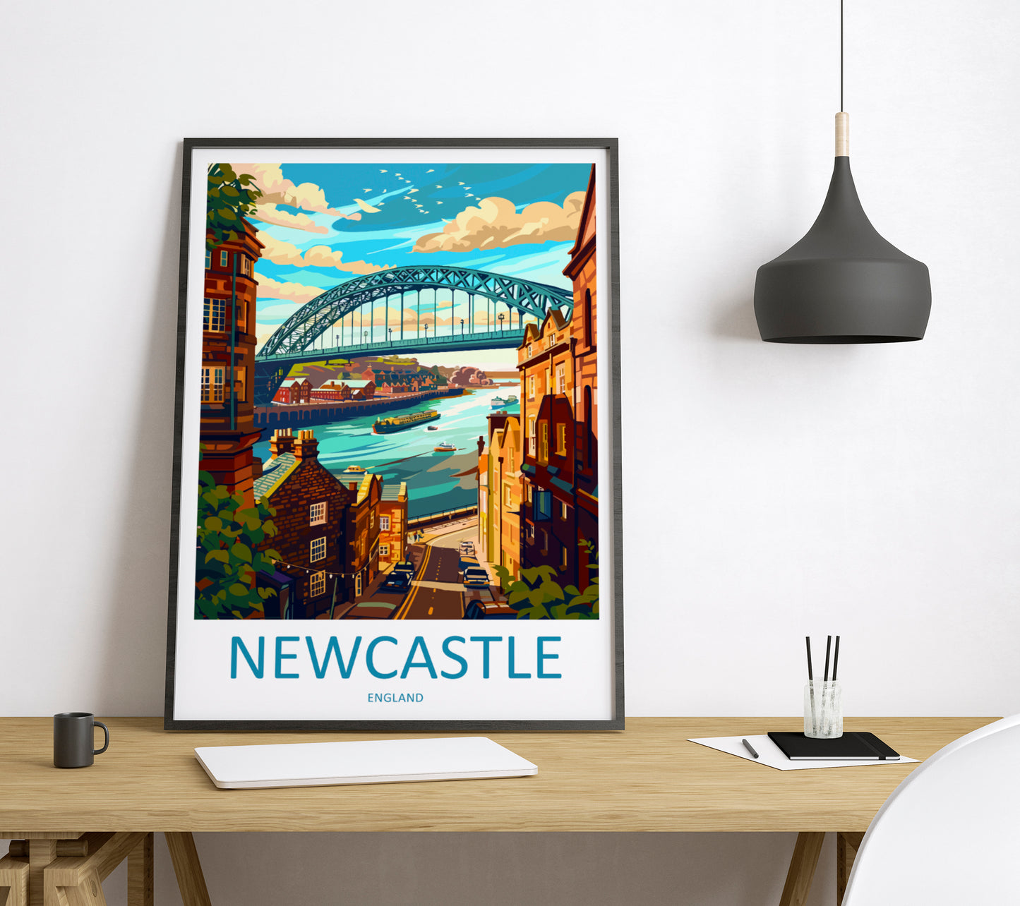 Newcastle England Travel Poster