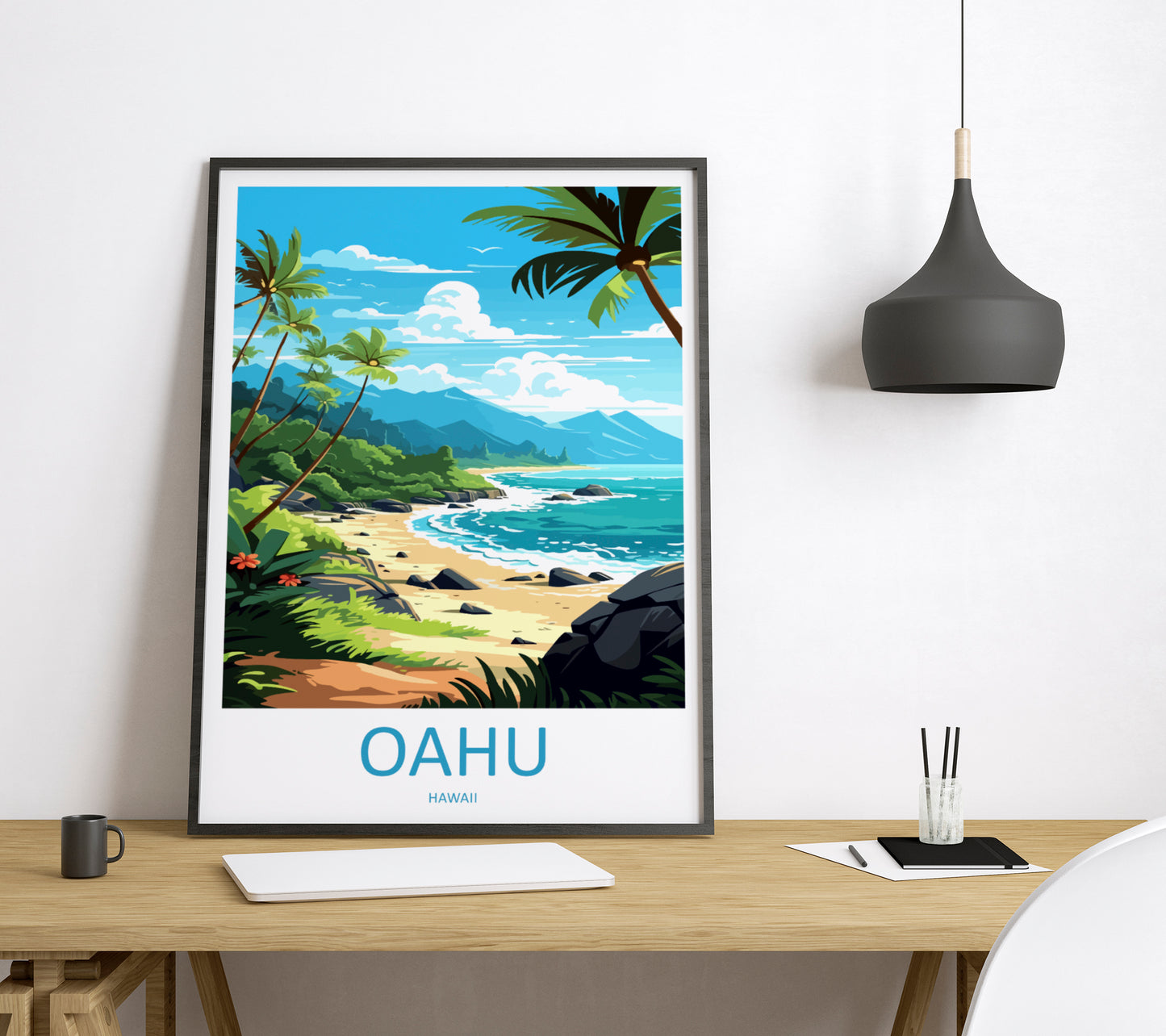 Oahu Hawaii USA Travel Poster