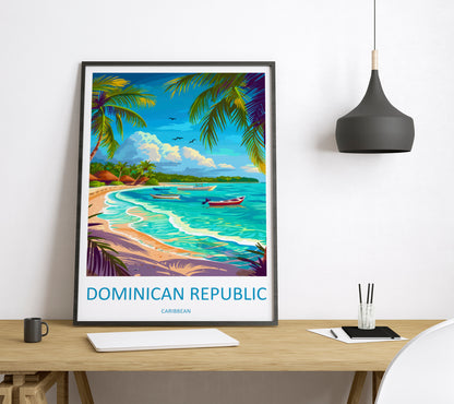 Dominican Republic Caribbean Travel Poster