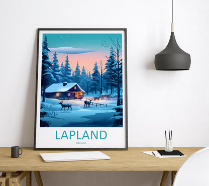 Lapland Finland Travel Poster