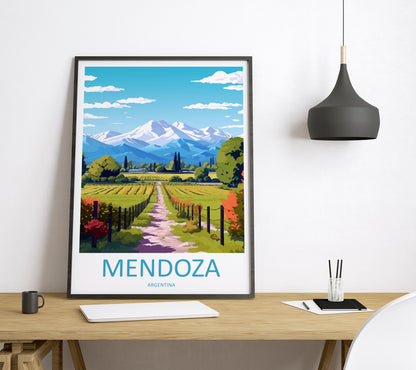 Mendoza Argentina Travel Poster