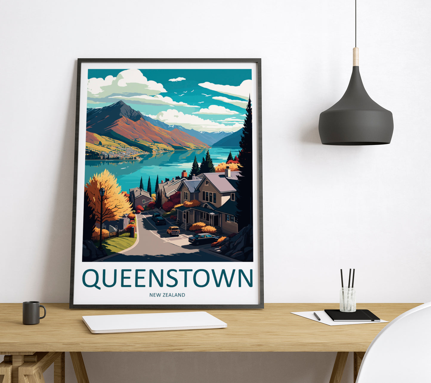 Queenstown New Zealand Travel Poster