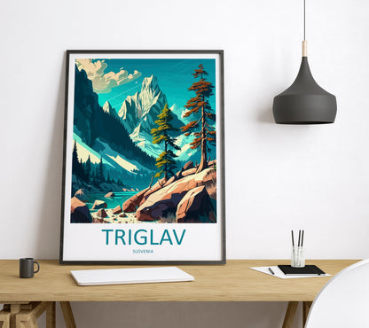 Triglav Slovenia Travel Poster