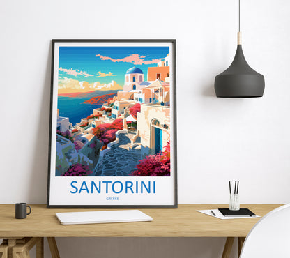 Santorini Greece Travel Poster