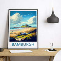 Bamburgh Castle England Travel Poster