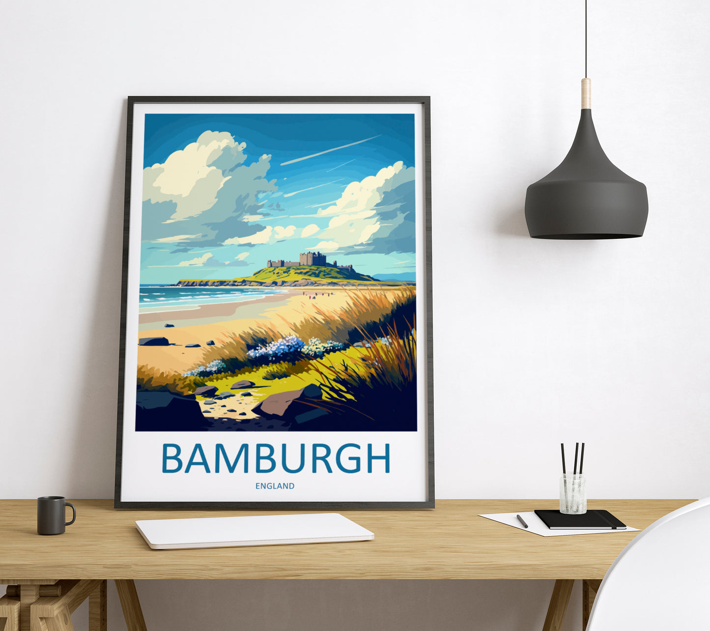 Bamburgh Castle England Travel Poster