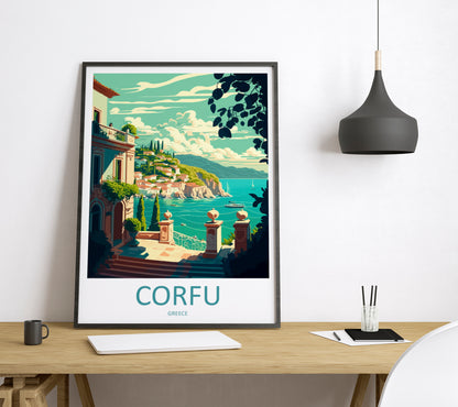 Corfu Greece Travel Poster