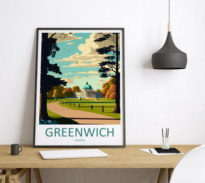 Greenwich Park England Travel Poster