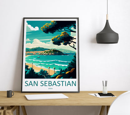 San sebastian Spain Travel Poster