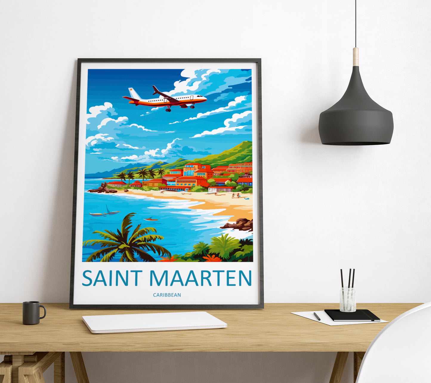 Saint Maarten Caribbean Travel Poster