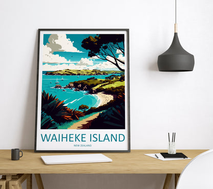 Waiheke Island New Zealand Travel Poster