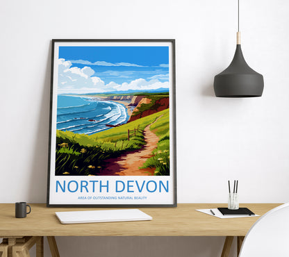 North Devon England Travel Poster