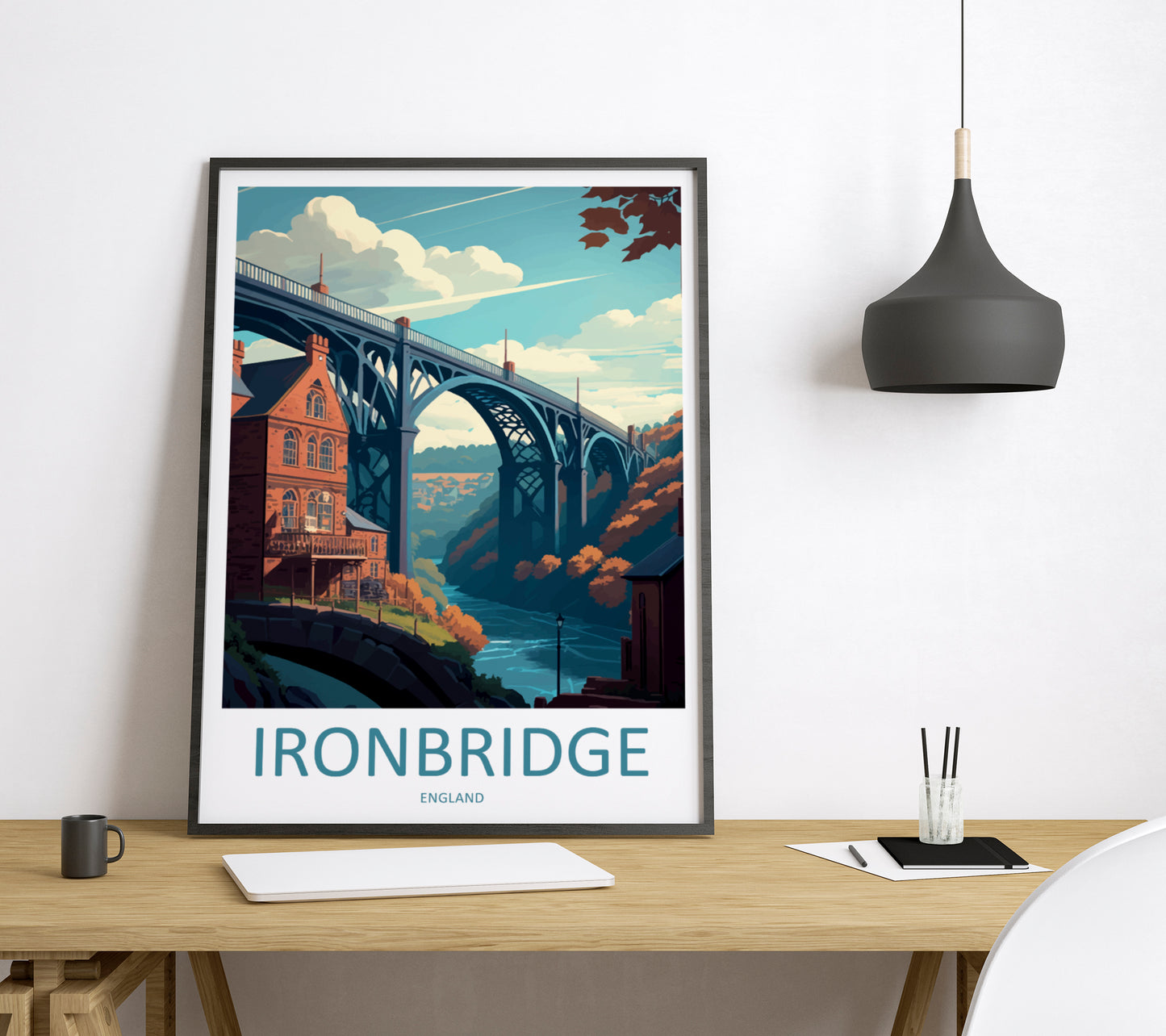 Ironbridge England Travel Poster