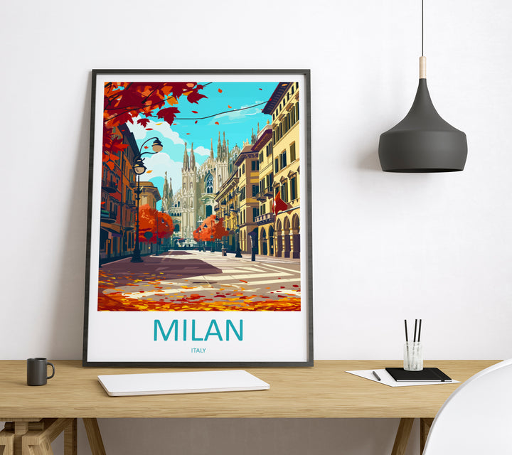 Milan Italy Travel Poster