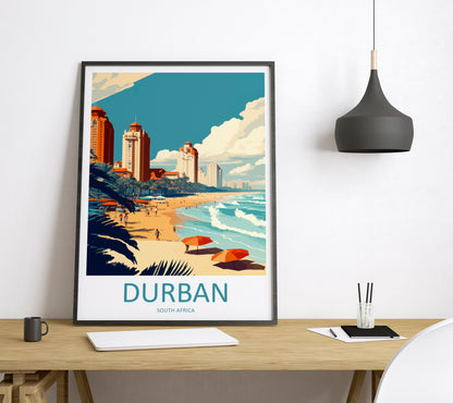 Durban South Africa Travel Poster