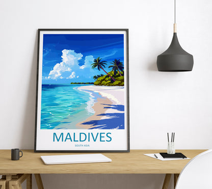 Maldives Asia Travel Poster