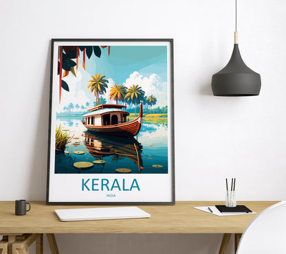 Kerala Indian Travel Poster