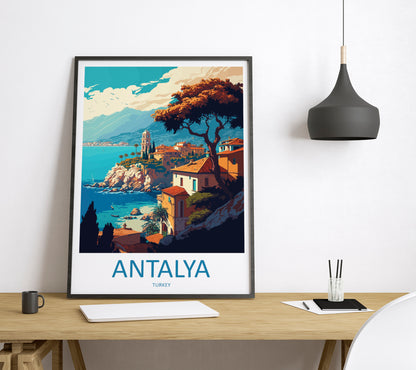 Antalya Turkey Travel Poster