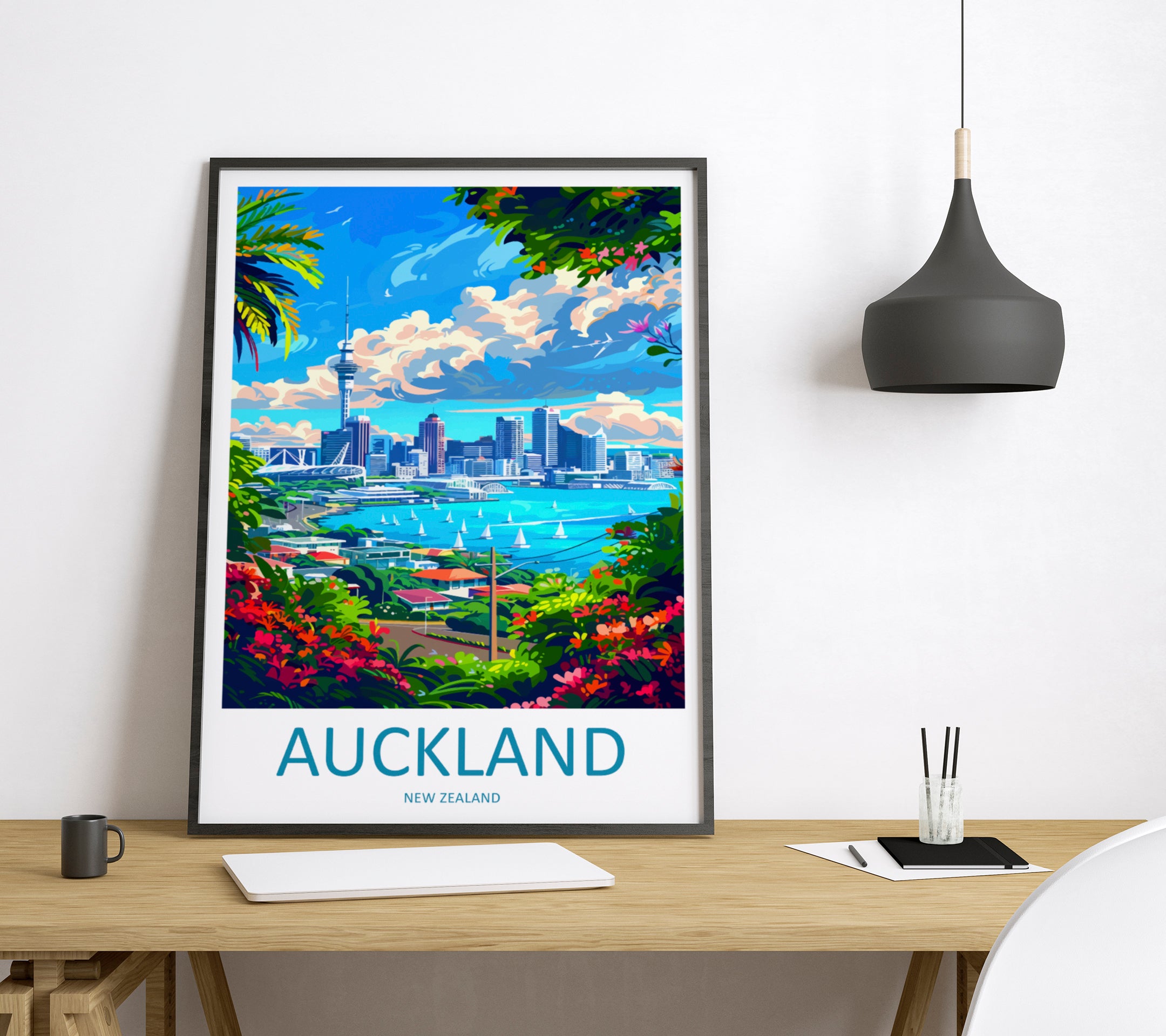 Auckland New Zealand Travel Poster