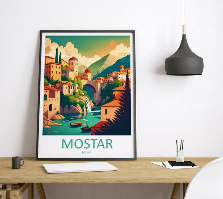 Mostar Bosnia Travel Poster