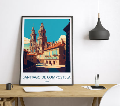 santiago de compostela Spain Travel Poster