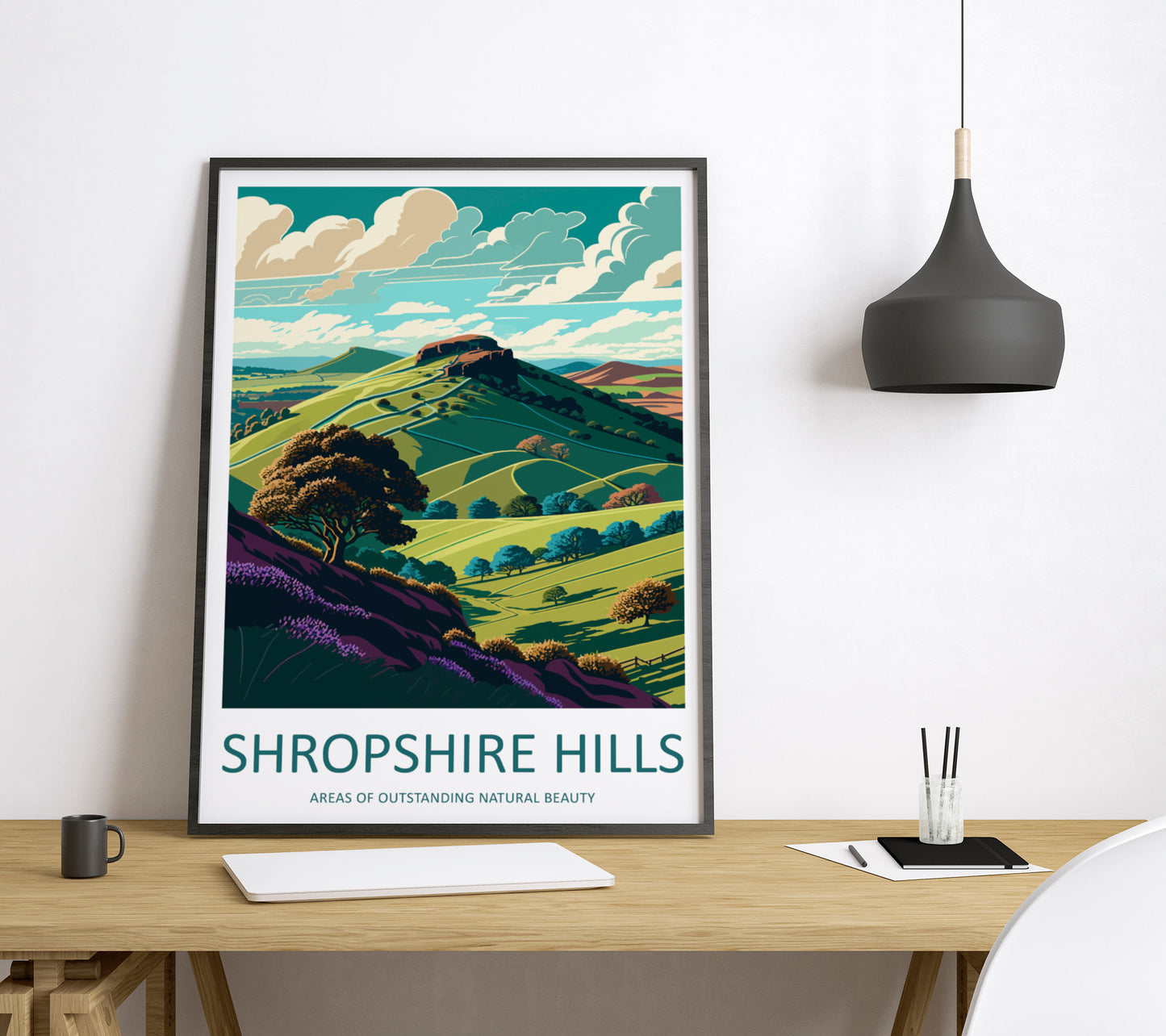 Shropshire Hills England Travel Poster