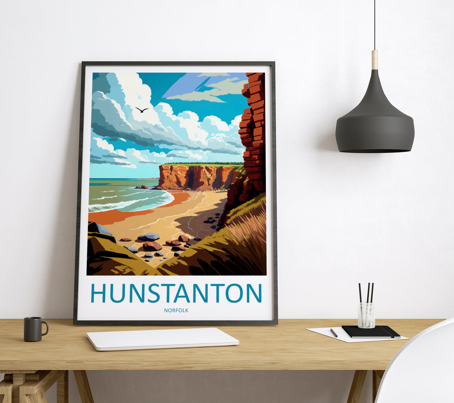 Hunstanton Cliffs England Travel Poster