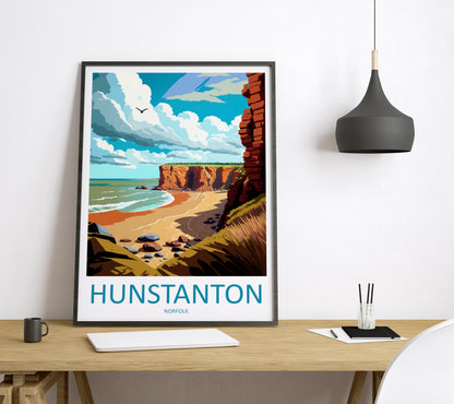 Hunstanton Cliffs England Travel Poster