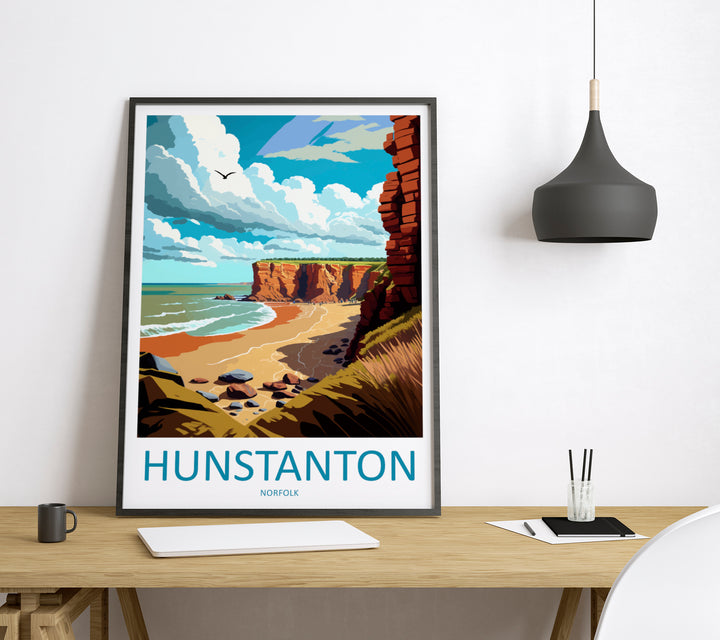 Hunstanton Cliffs England Travel Poster