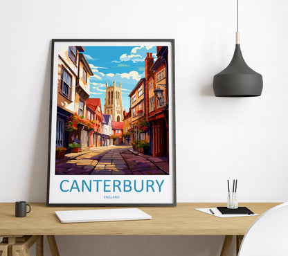 Canterbury England Travel Poster