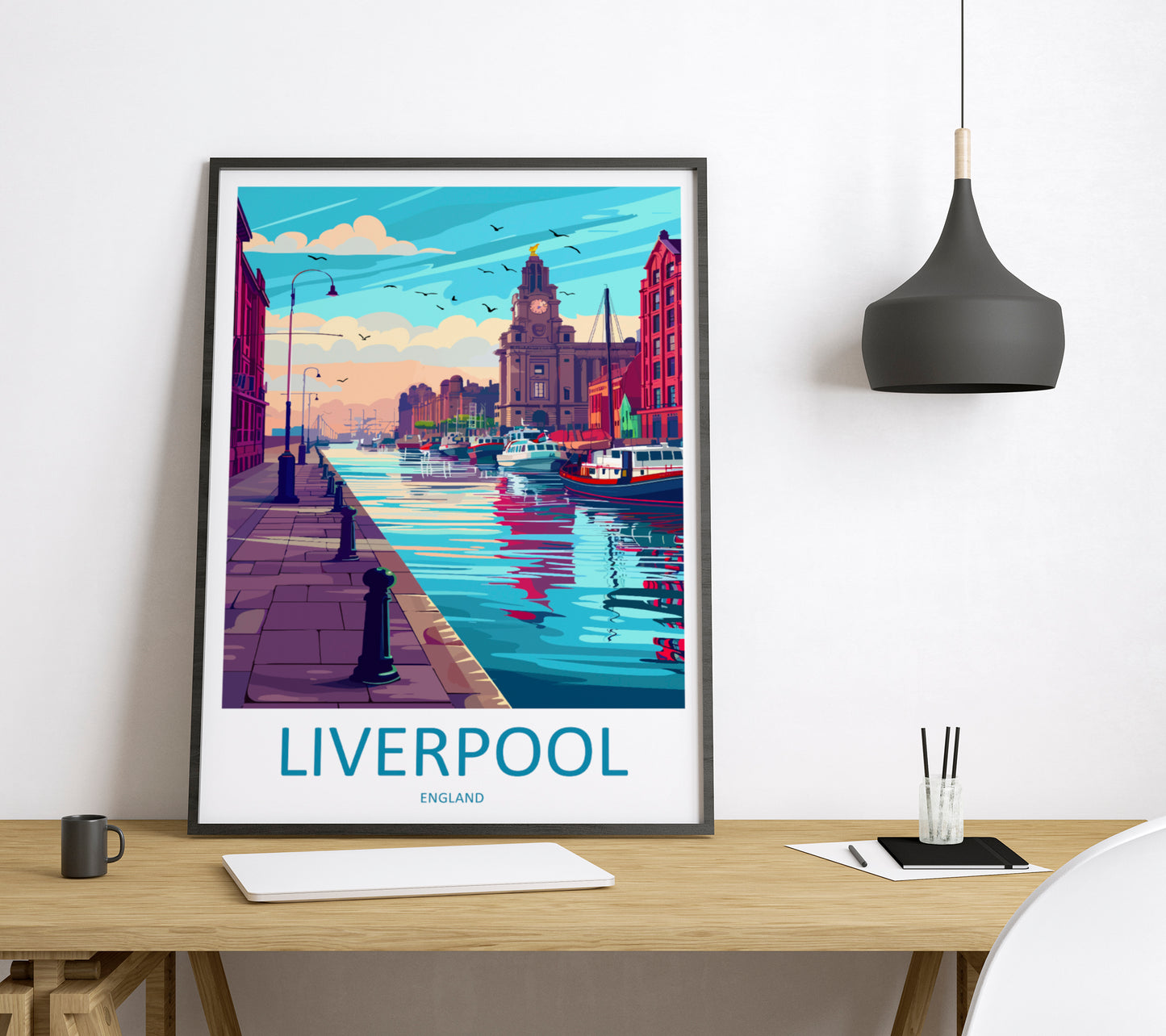 Liverpool England Travel Poster