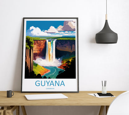 Guyana Caribbean Travel Poster