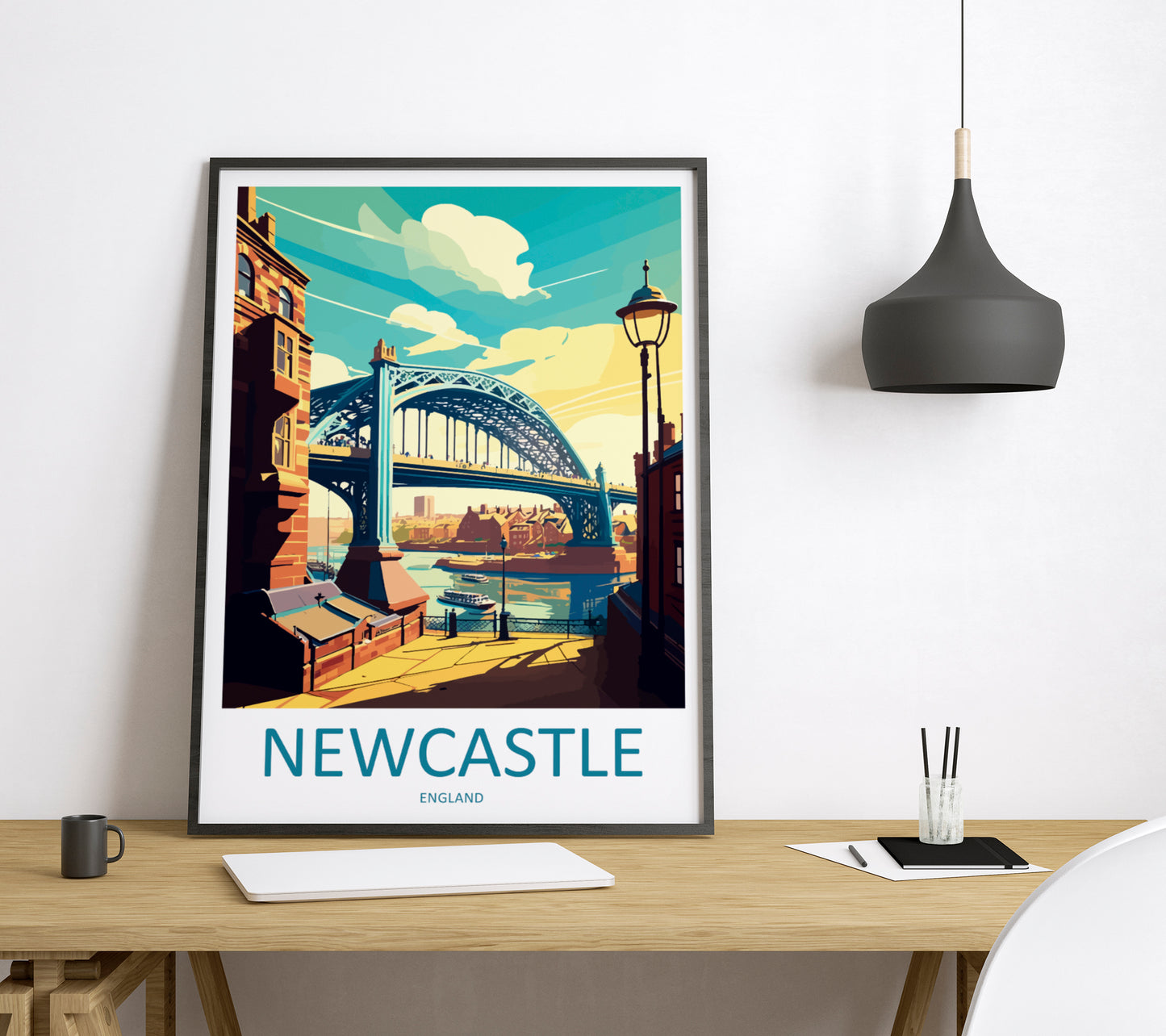 Newcastle England Travel Poster